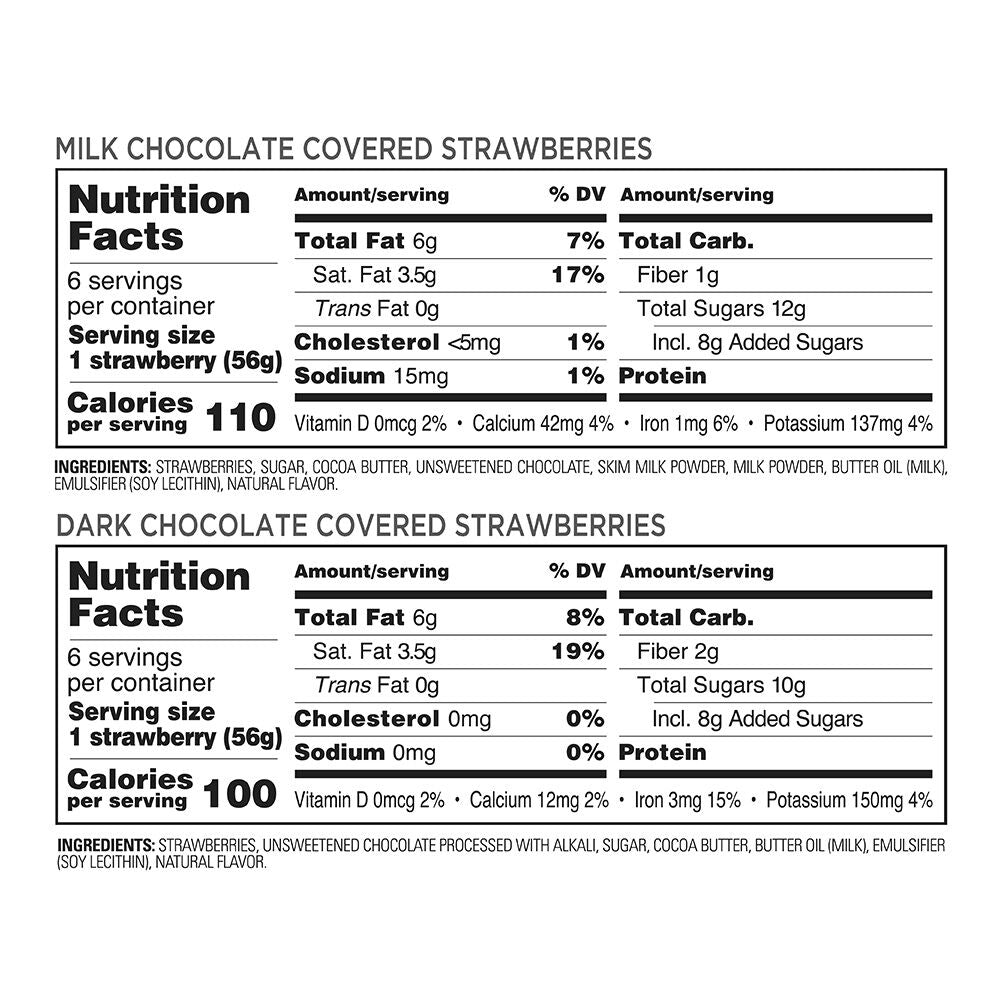 Milk and Dark Chocolate Dipped Strawberries, Dozen