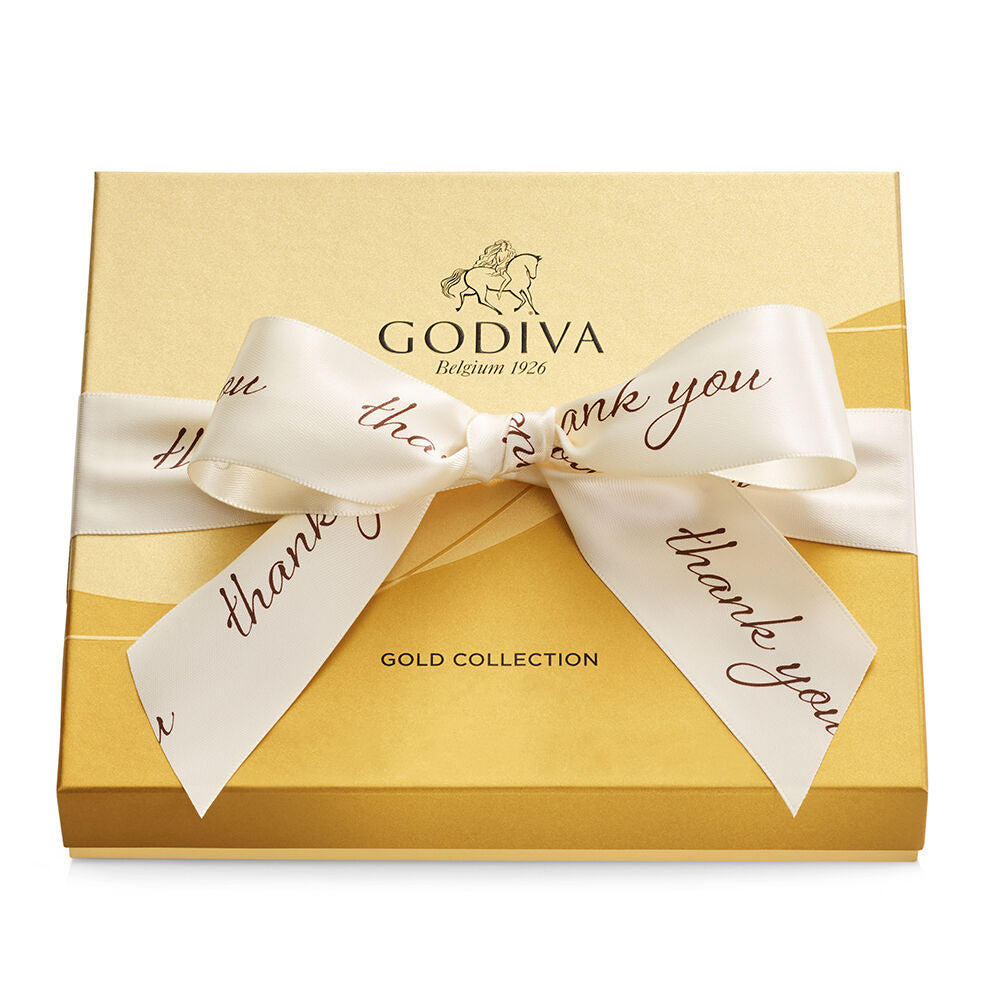 Assorted Chocolate Gold Gift Box, Thank You Ribbon, 19 pc.