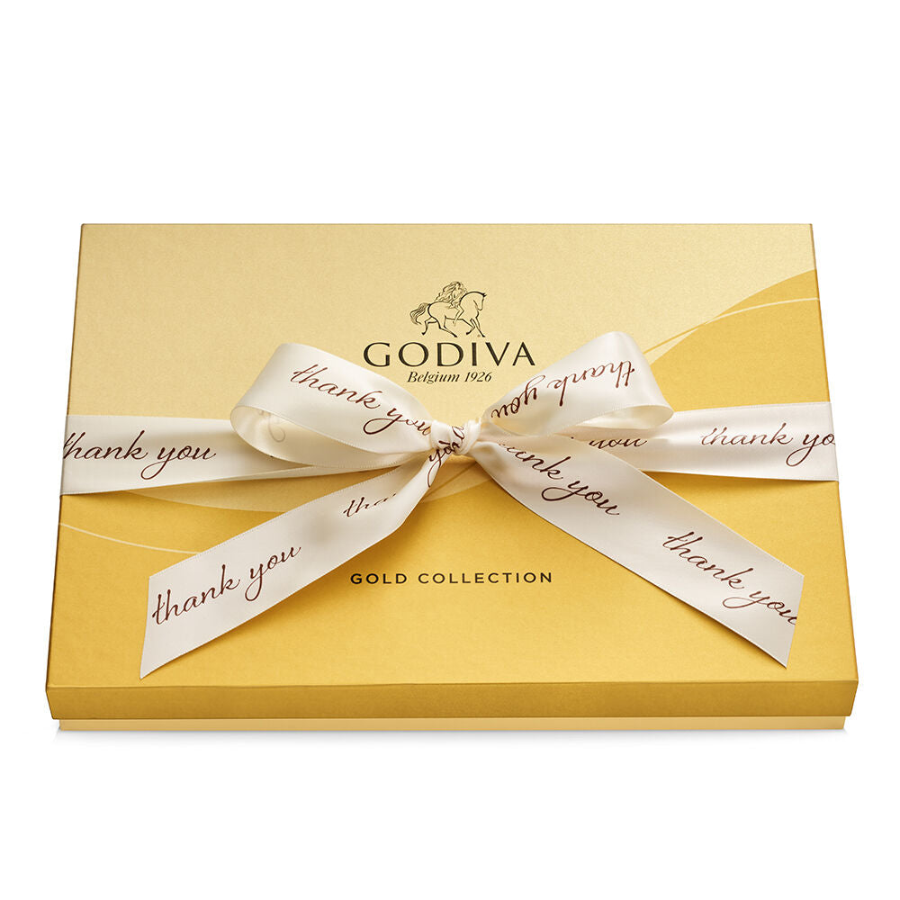 Assorted Chocolate Gold Gift Box, Thank You Ribbon, 36 pc.