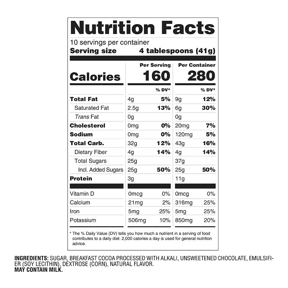 Dark Chocolate Hot Cocoa Canister, Set of 2, 10 Servings Each