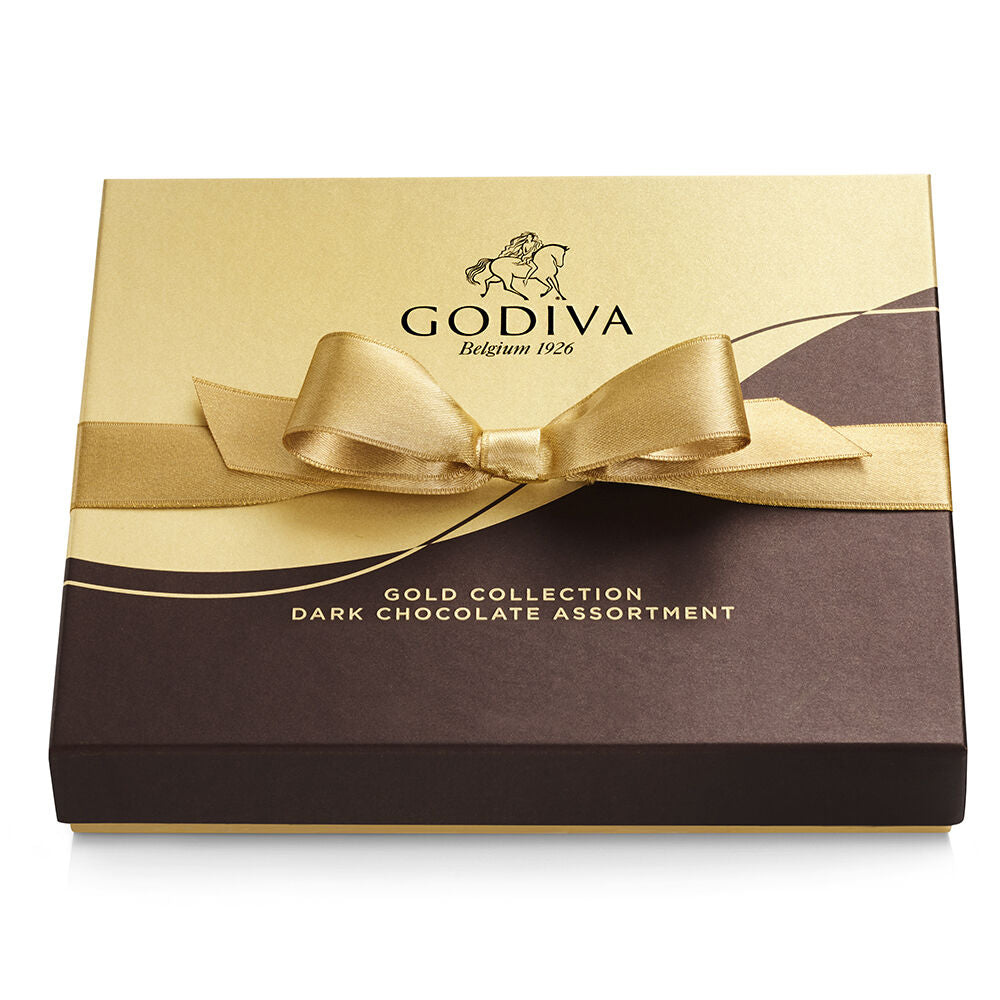 Dark Chocolate Gift Box, Gold Ribbon, 15 pc., Set of 2