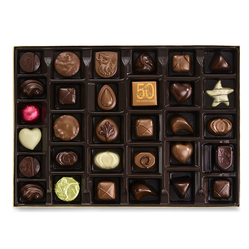 Assorted Chocolate Gold Gift Box, Mother's Day Ribbon, 36pc