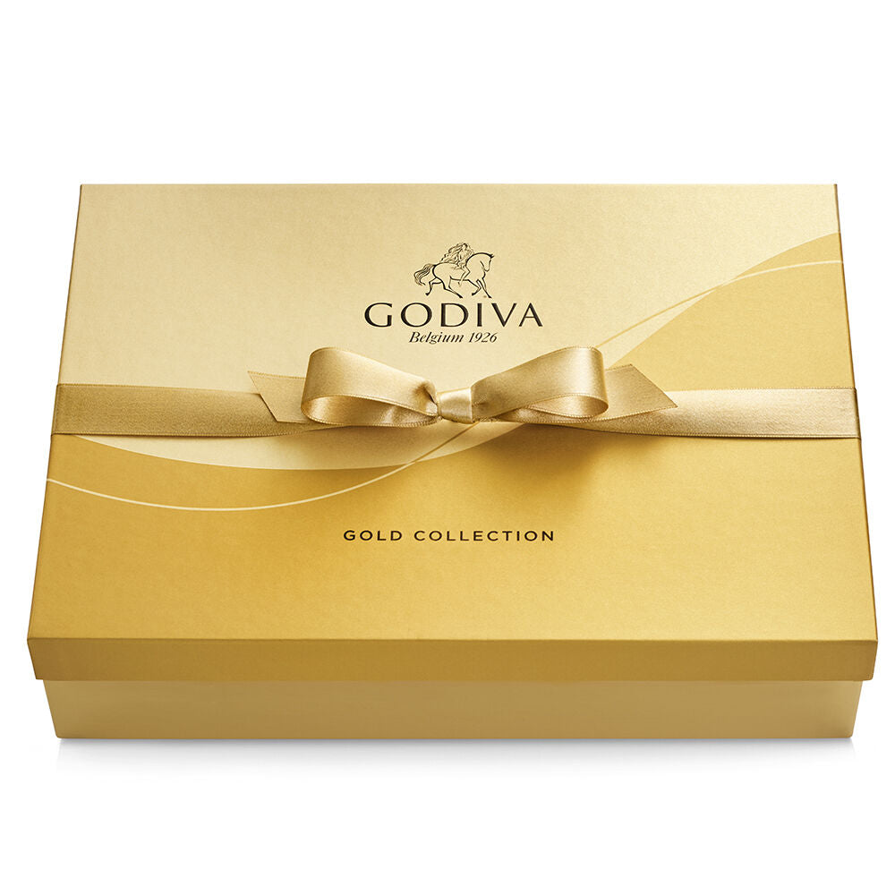 Assorted Chocolate Gold Gift Box, Gold Ribbon, 70 pc.