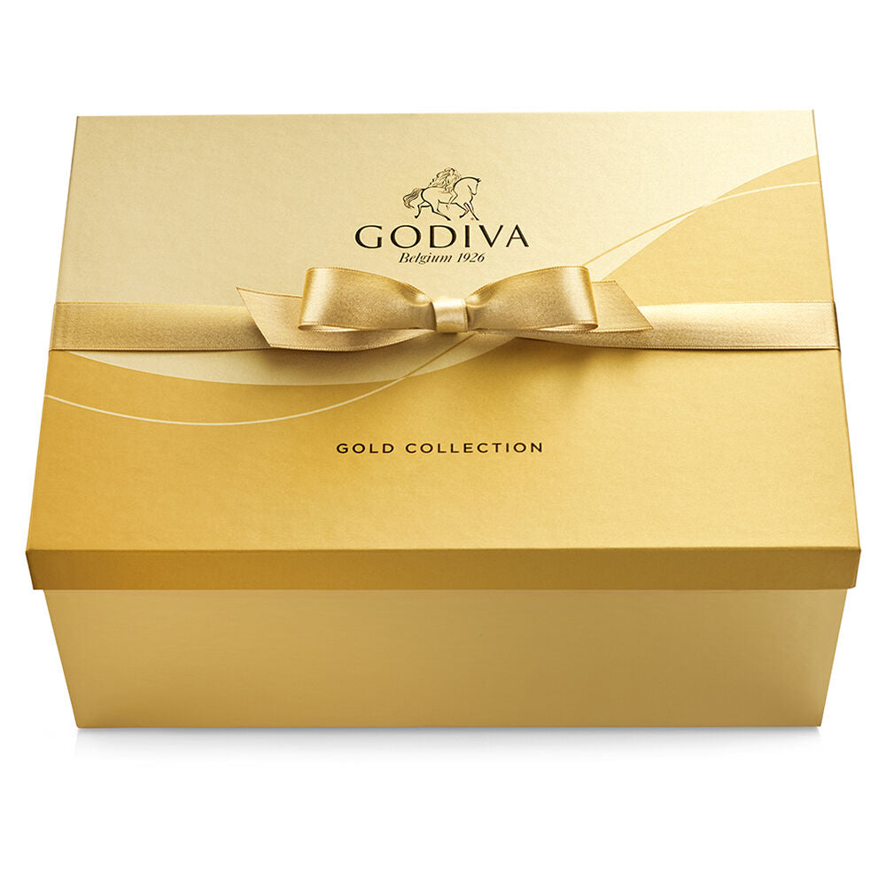 Assorted Chocolate Gold Gift Box, Gold Ribbon, 140 pc.