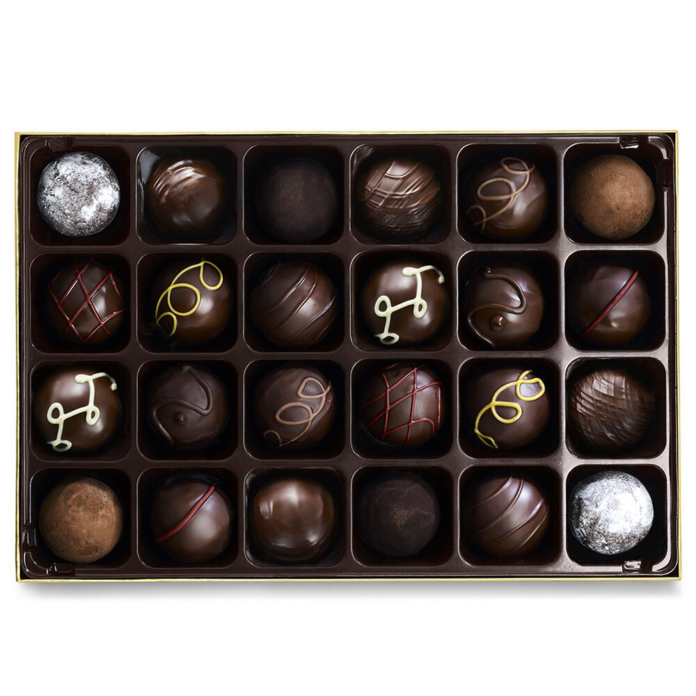 Dark Truffles Gift Box, 24 pc. with Cherry Cordials