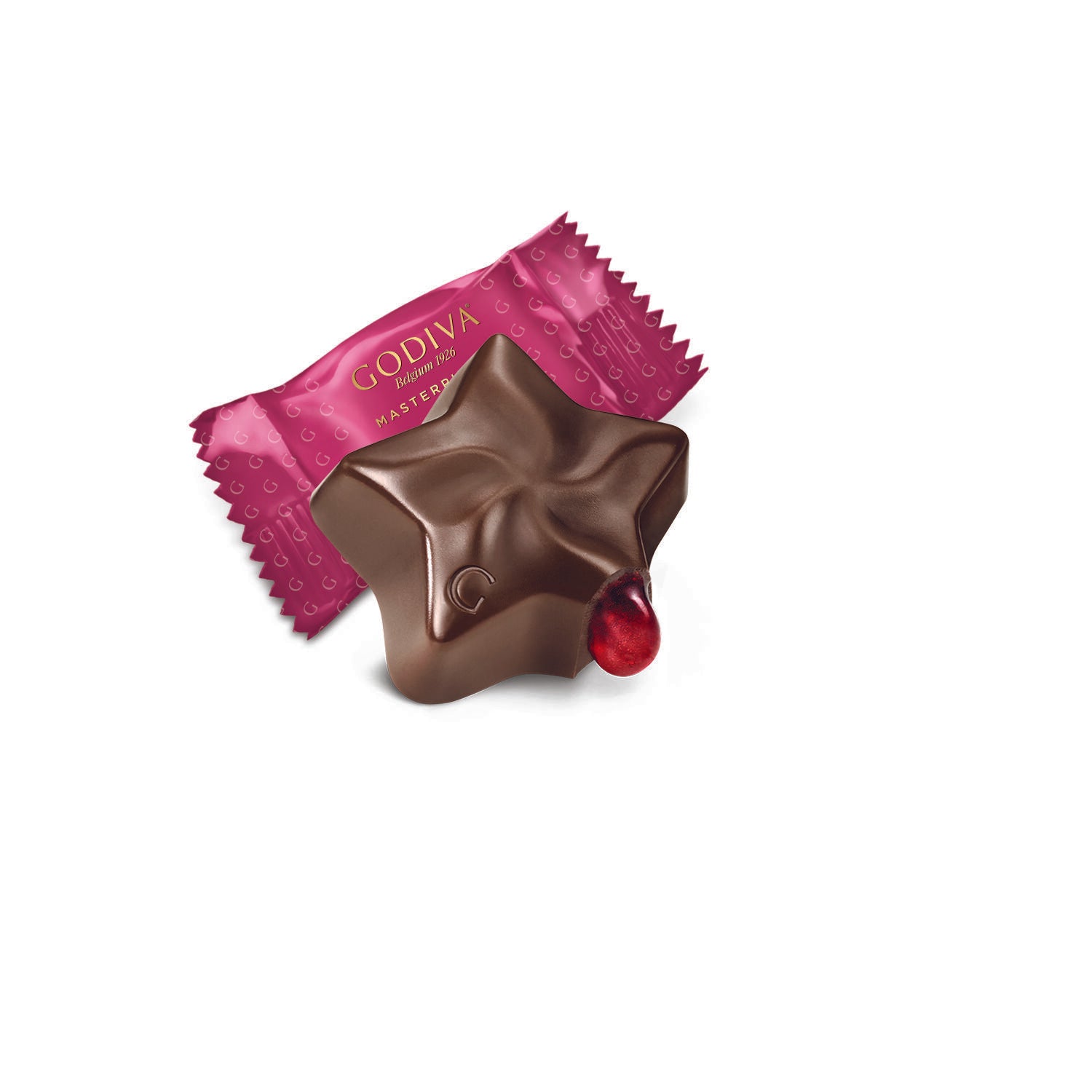 Godiva Masterpieces, Dark Chocolate Raspberry Star, Set of 6