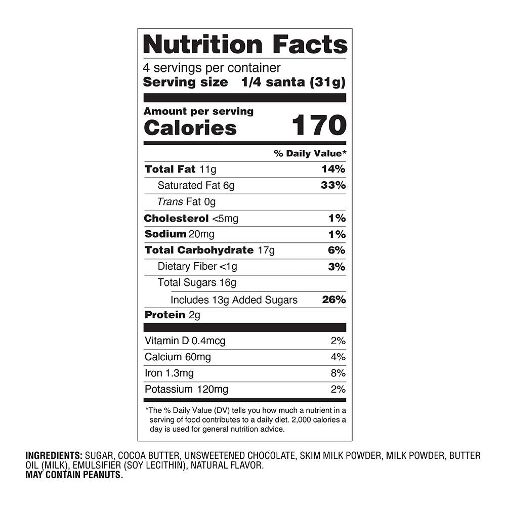 Milk Chocolate Foil Wrapped Santas, Set of 6