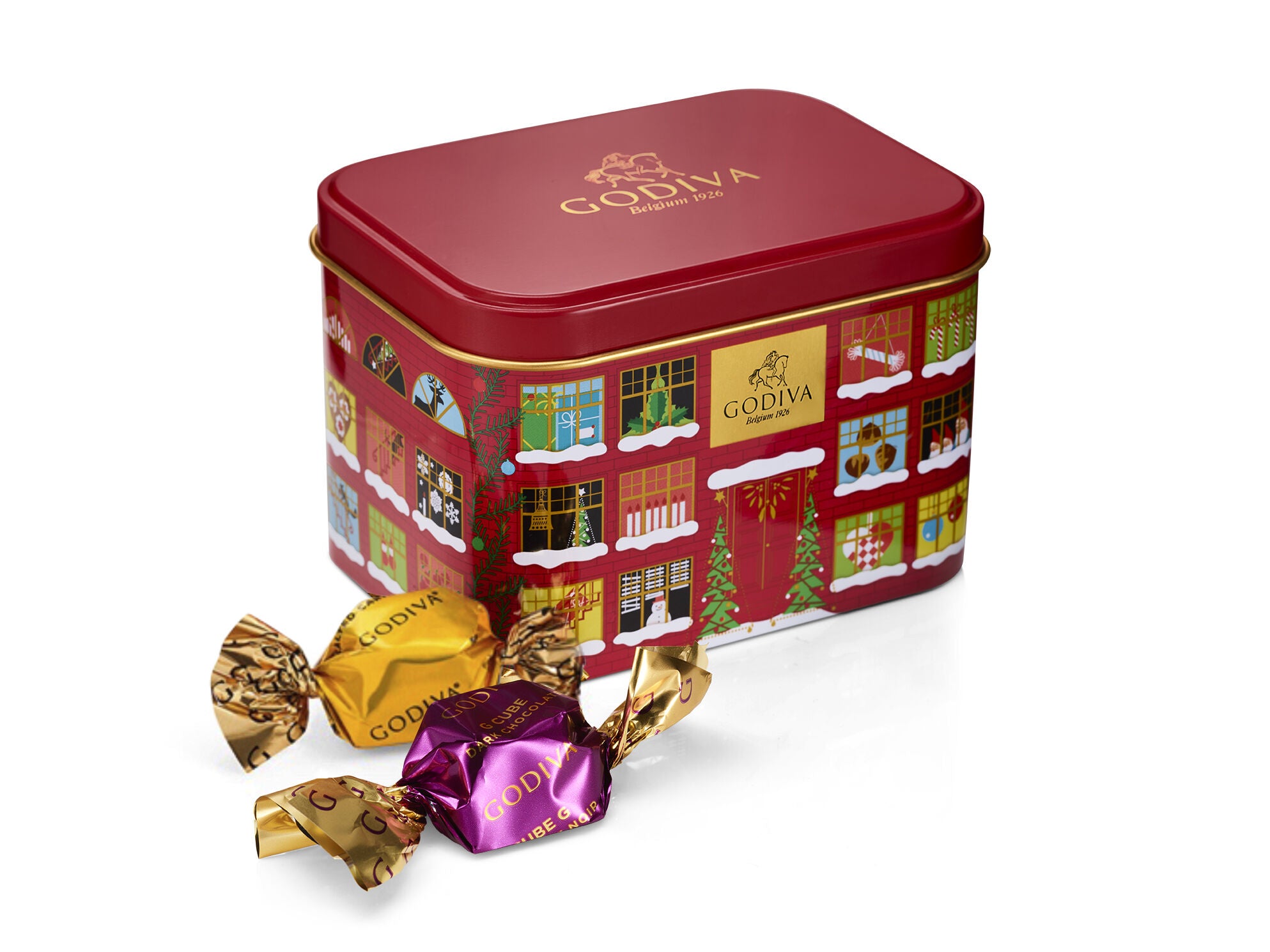 Holiday Assorted G Cube Truffle Tin, 15 pc.