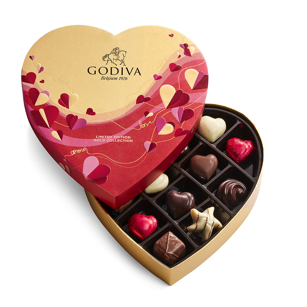 Valentine's Day Assorted and Dark Chocolate Heart-Shaped Gift Boxes