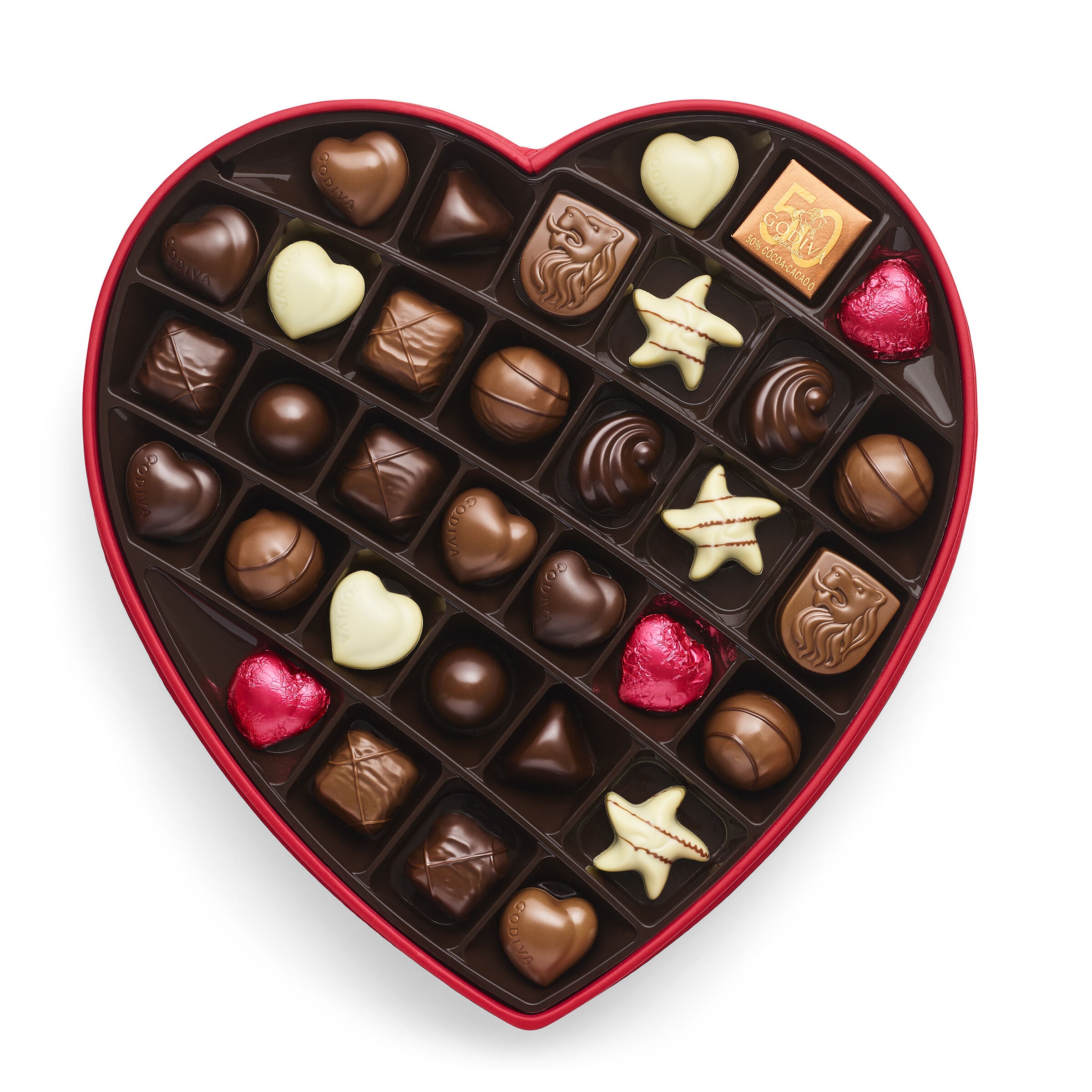 Fabric Heart Chocolate Gift Box, 37 pc.