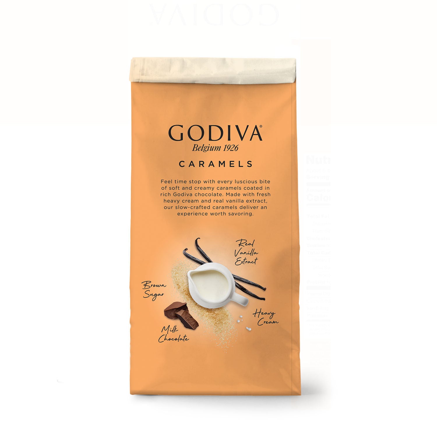 Godiva Caramels, Milk Chocolate, Set of 6