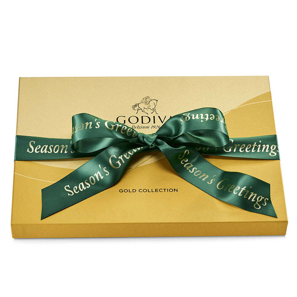 Assorted Chocolate Gold Gift Box, Season's Greetings Ribbon, 36 pc.