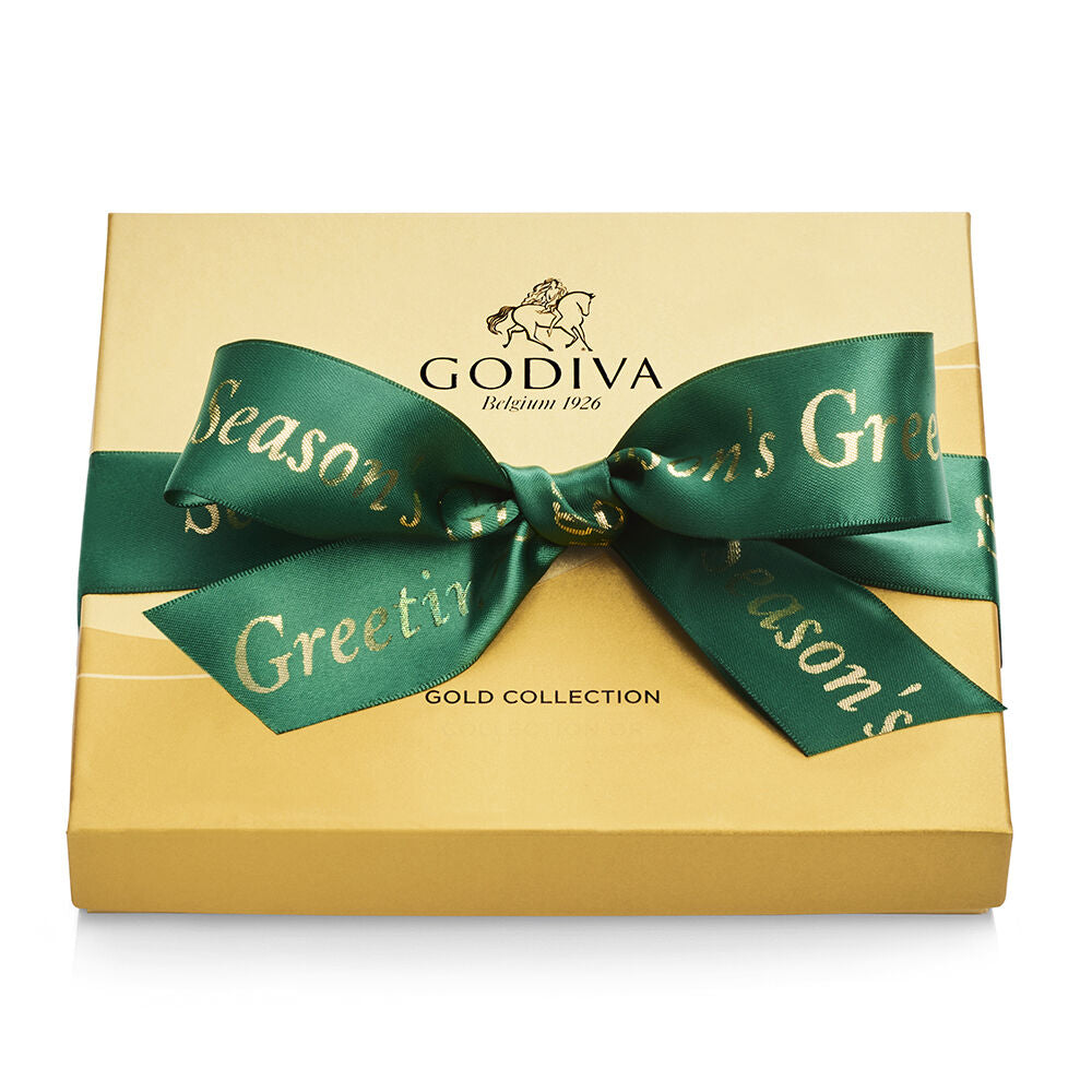 Assorted Chocolate Gold Gift Box, Season's Greetings Ribbon, 19 pc.
