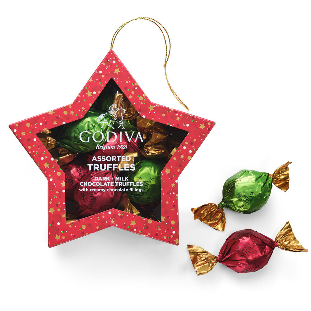 Chocolate Truffle Star Ornament, Set of 6