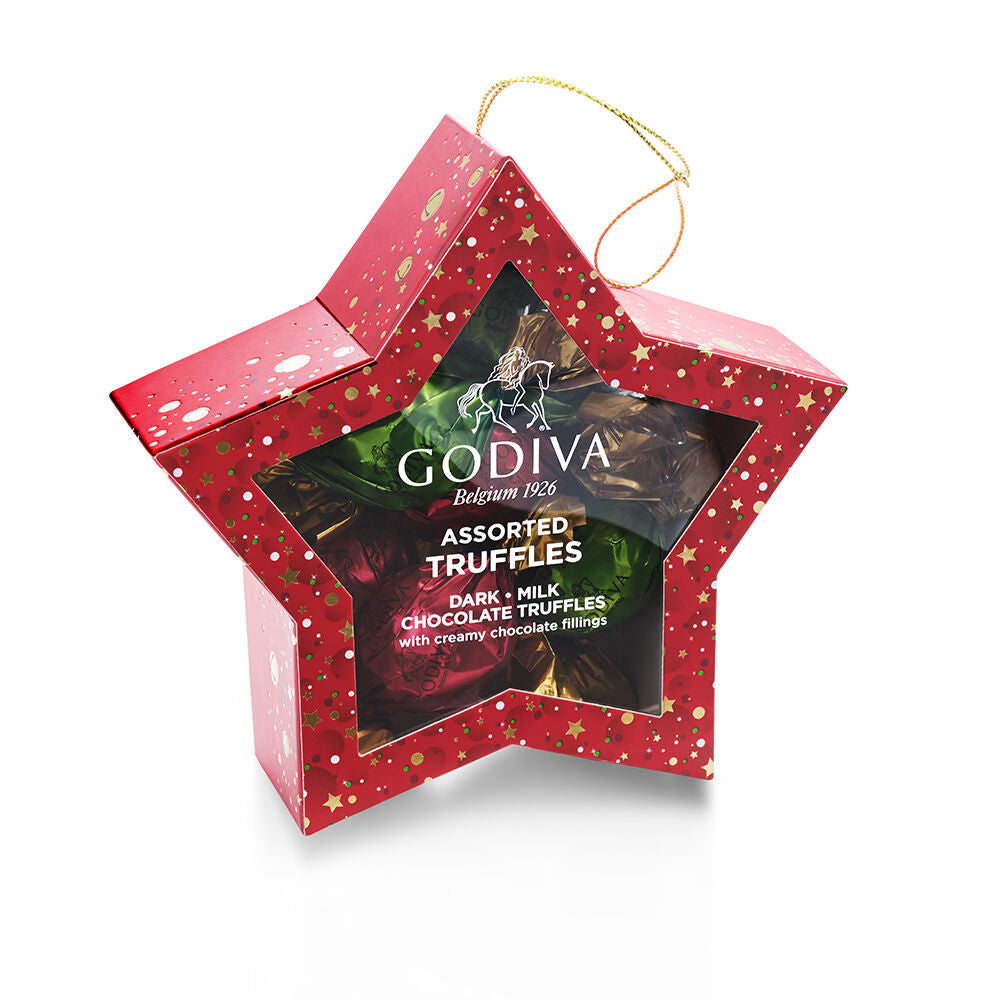 Chocolate Truffle Star Ornament, Set of 6