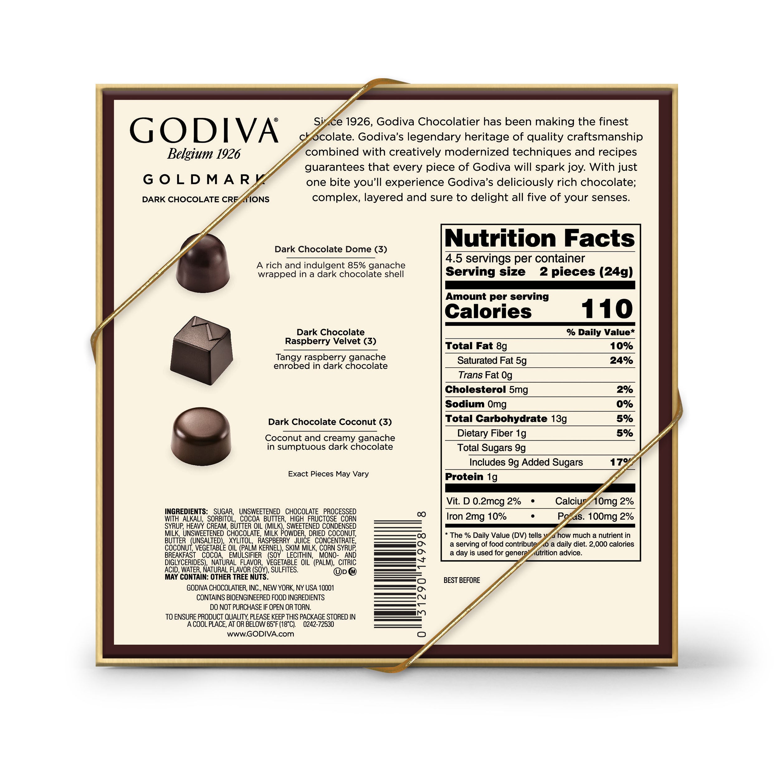 Holiday Goldmark Dark Chocolate Gift Box, 9pc.