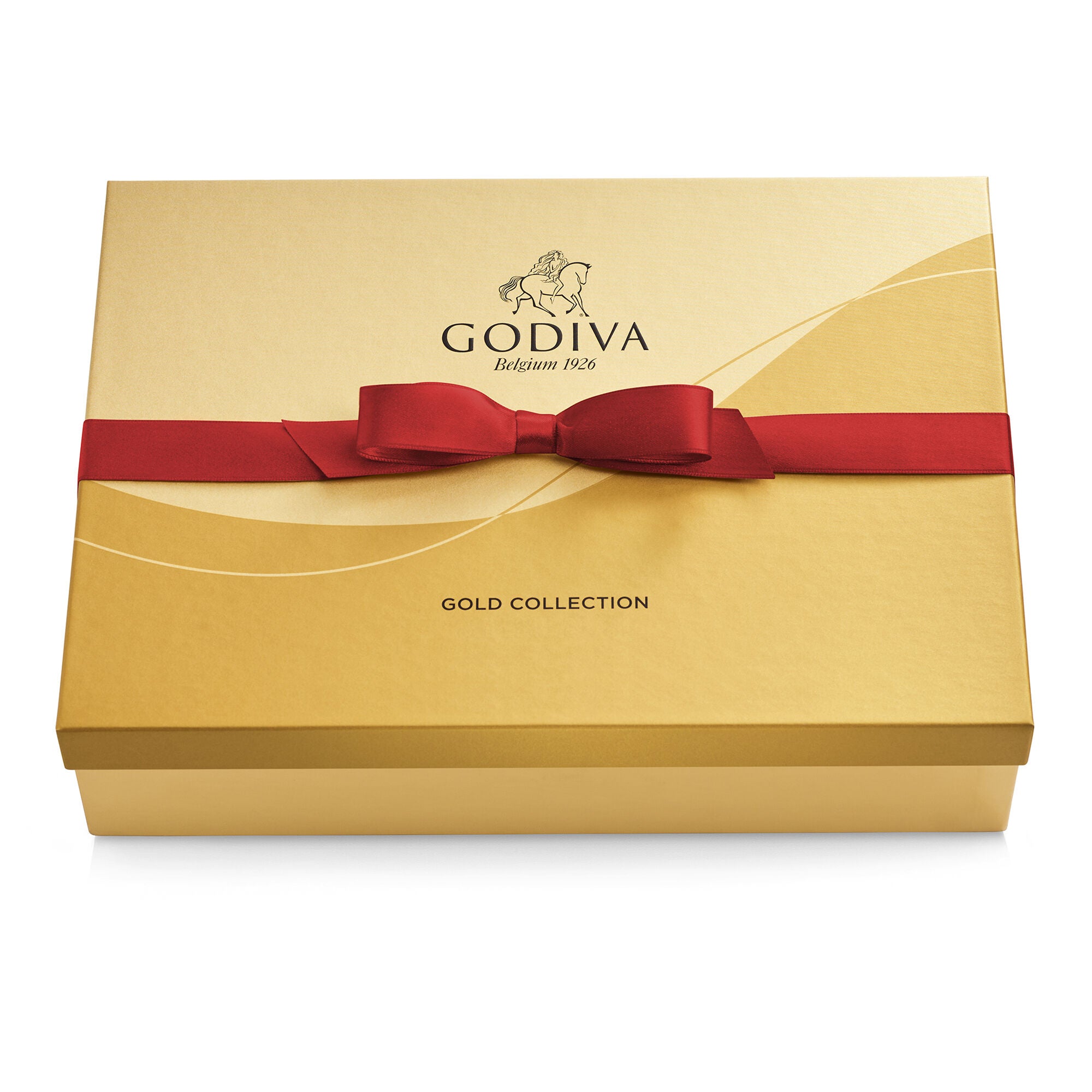 Assorted Chocolate Gold Gift Box, Red Ribbon, 72 pc.