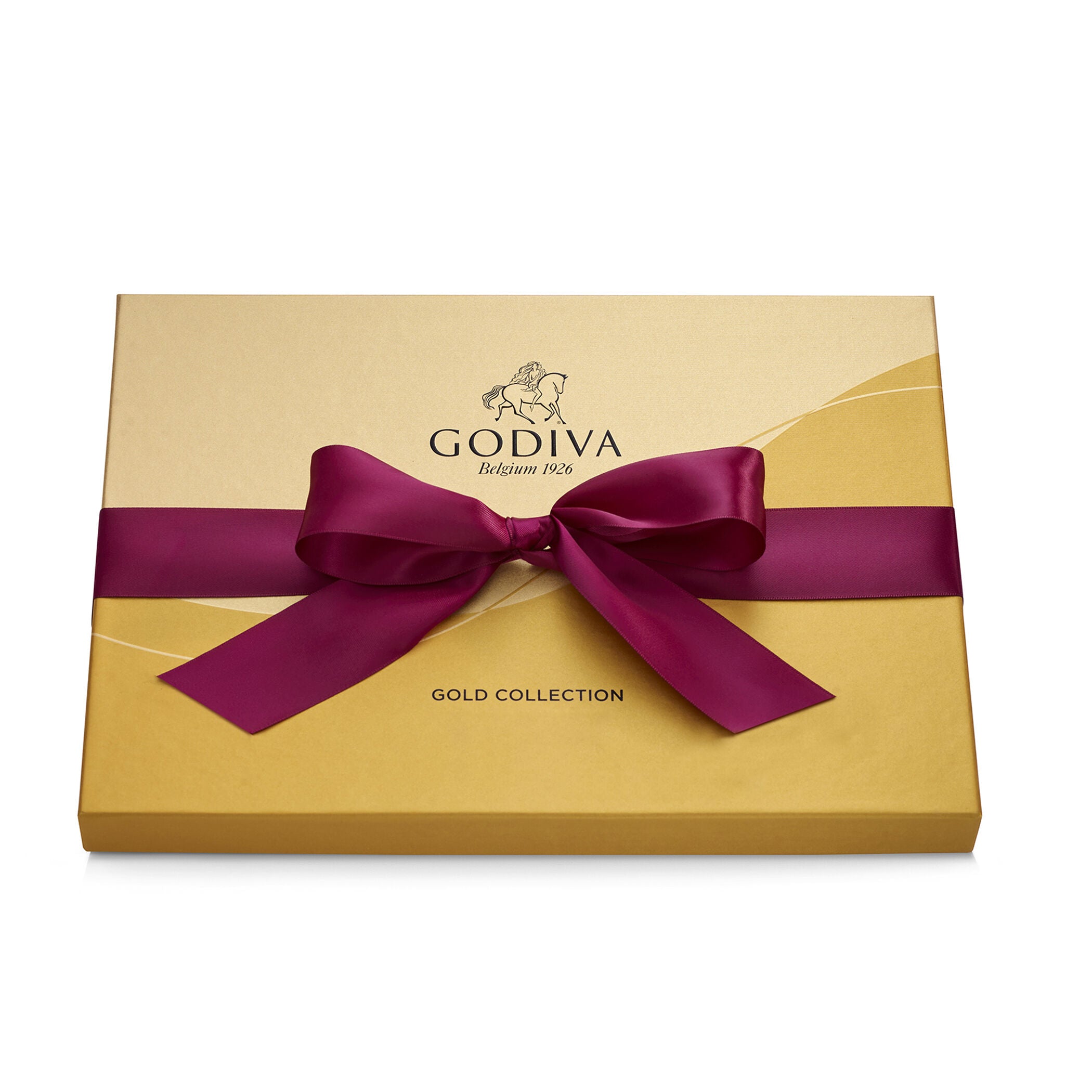 Assorted Chocolate Gold Gift Box, Solid Wine Ribbon, 36pc.