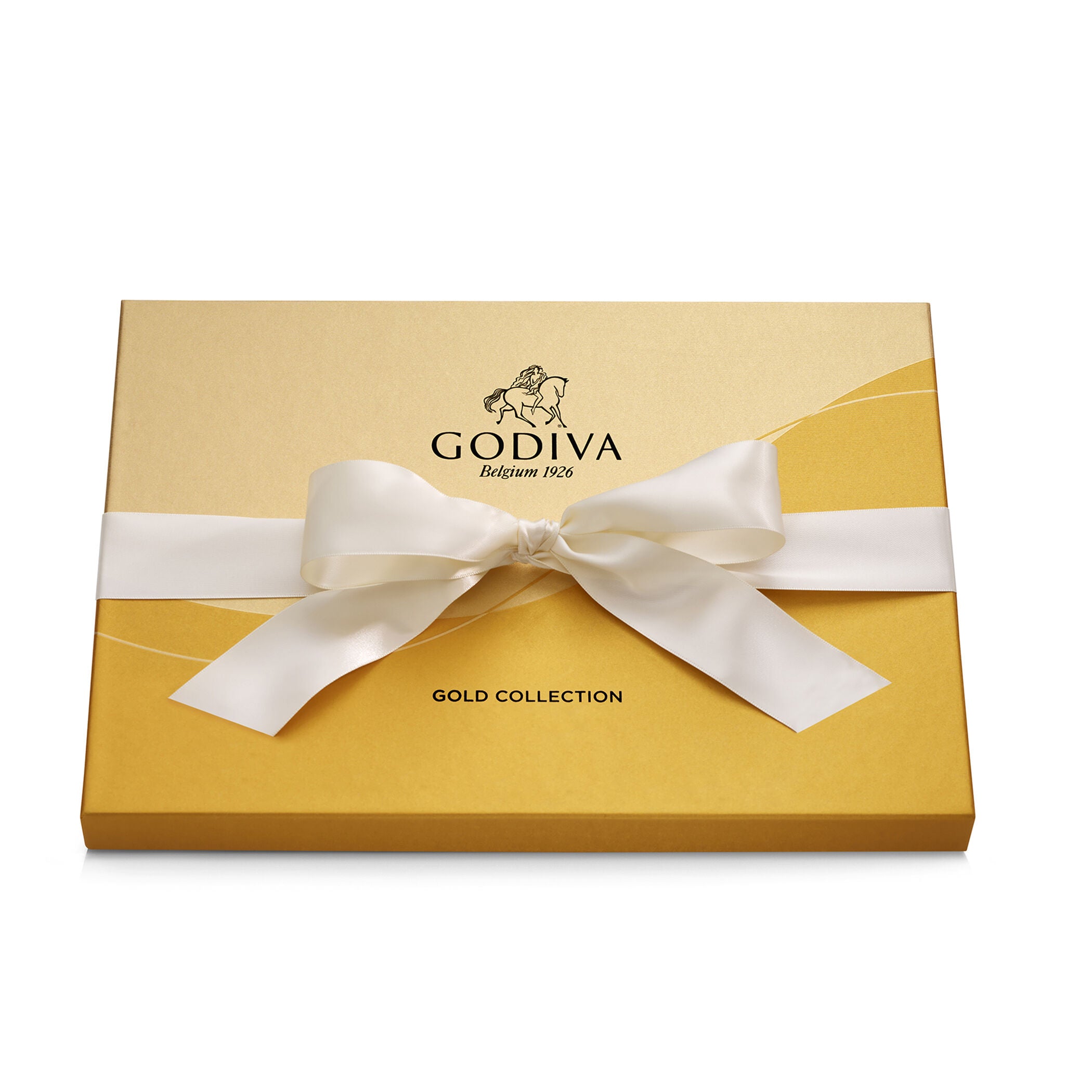 Assorted Chocolate Gold Gift Box, Solid Ivory Ribbon, 36pc.