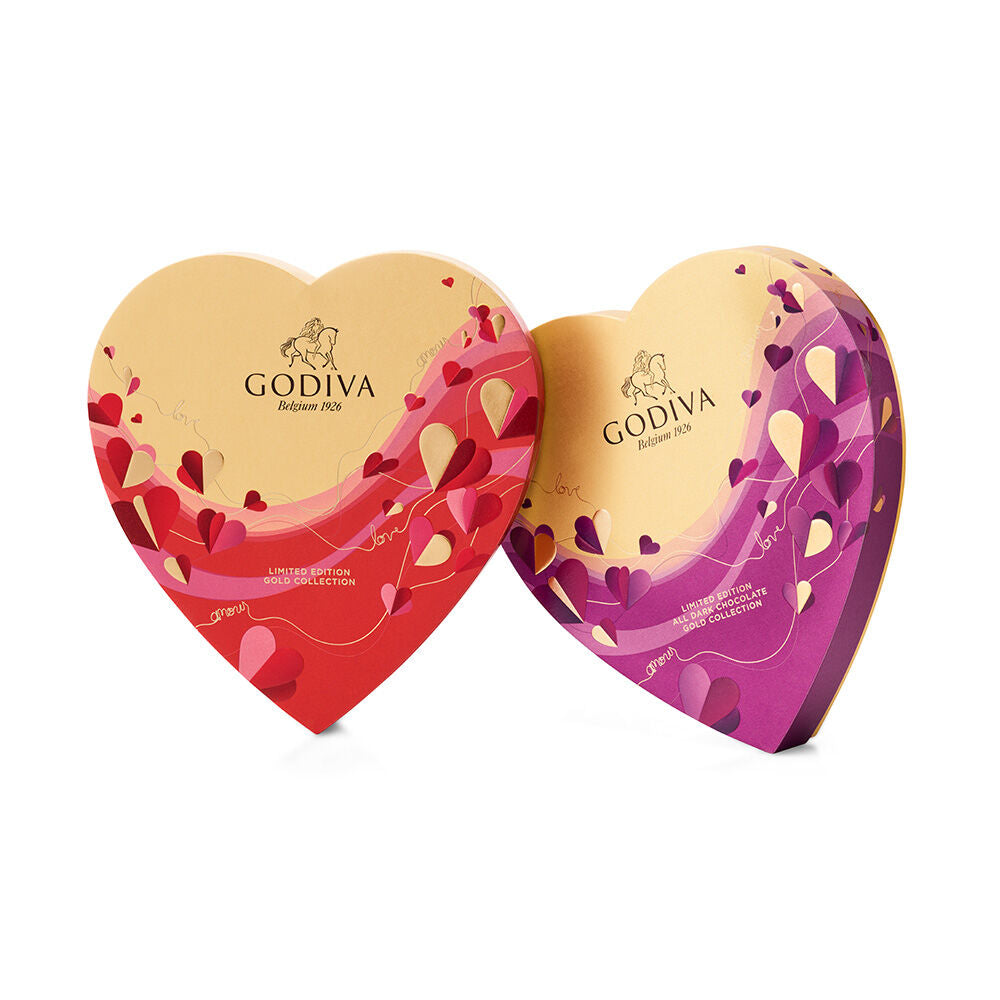 Valentine's Day Assorted and Dark Chocolate Heart-Shaped Gift Boxes