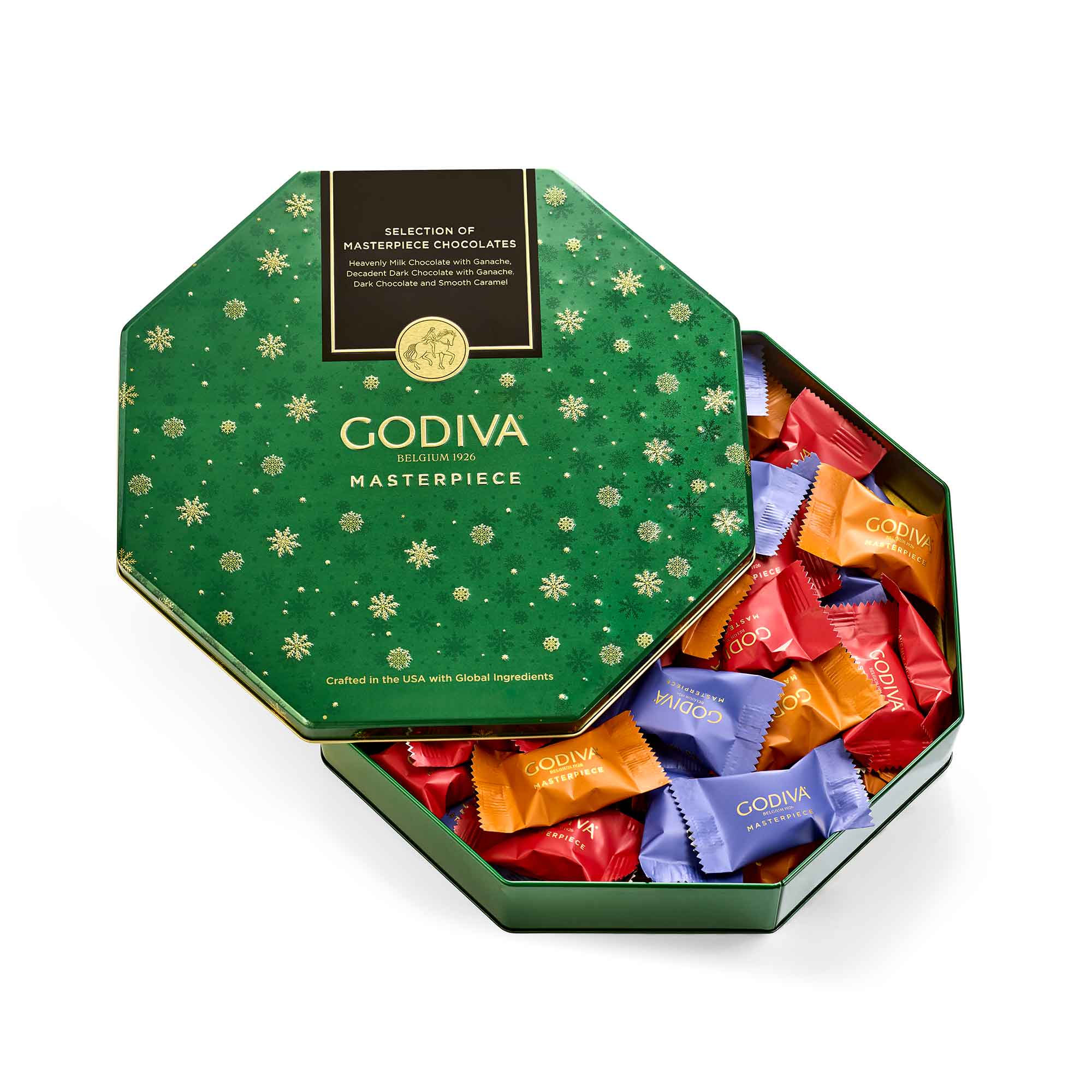 Assorted Masterpiece Holiday Tin, 50pc. | GODIVA – GODIVA