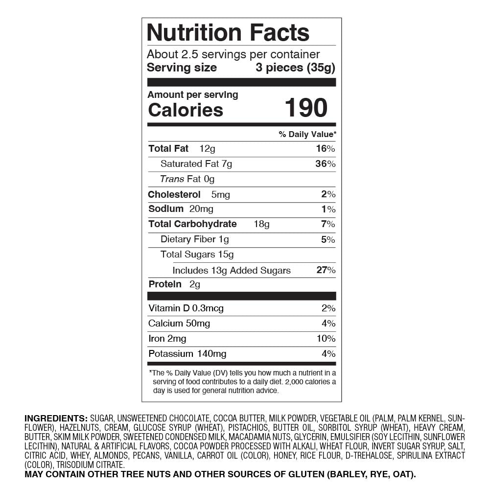 Assorted Chocolate Gold Gift Box, Red Ribbon, 8pc.