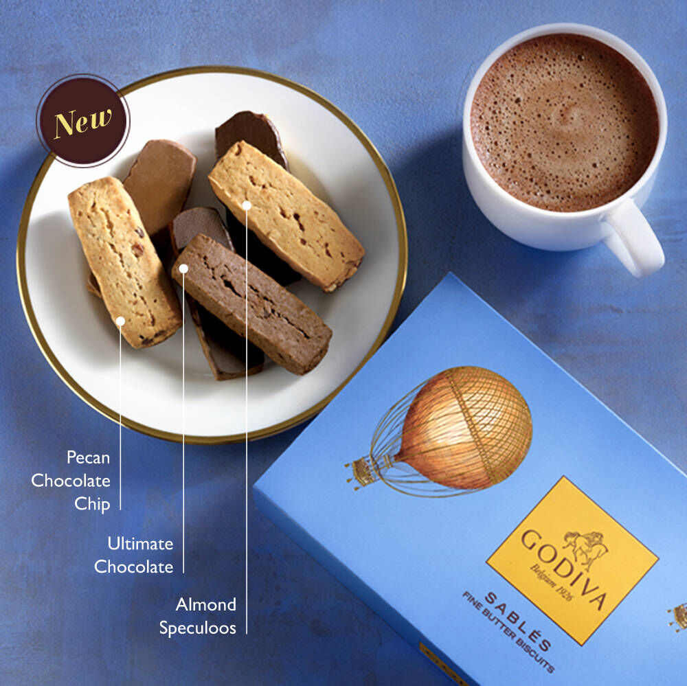 18 pc. Assorted Sablés Gift Box and Dark Cocoa Gift Set