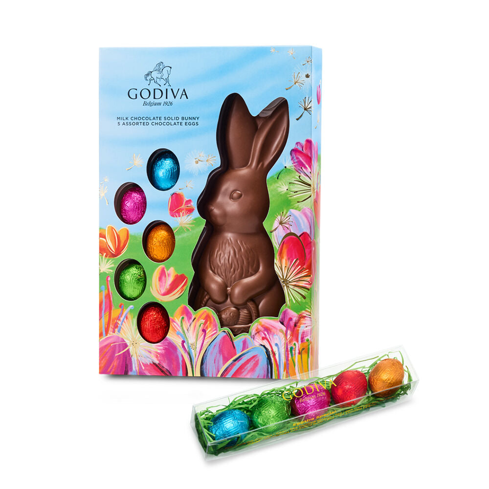 Eggstra Special Gift Box and Solid Milk Chocolate Bunny with Eggs