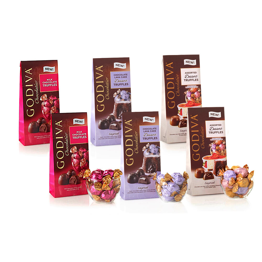 Wrapped Chocolate Truffles Sampler, Large Bags, Set of 6, 19 pc. each