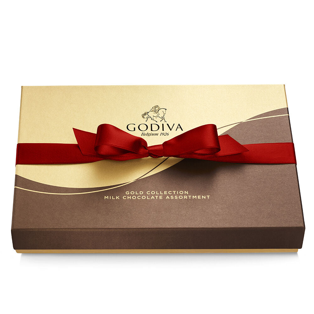 Milk & Dark Chocolate Gift Boxes, Red Ribbon, 22pc