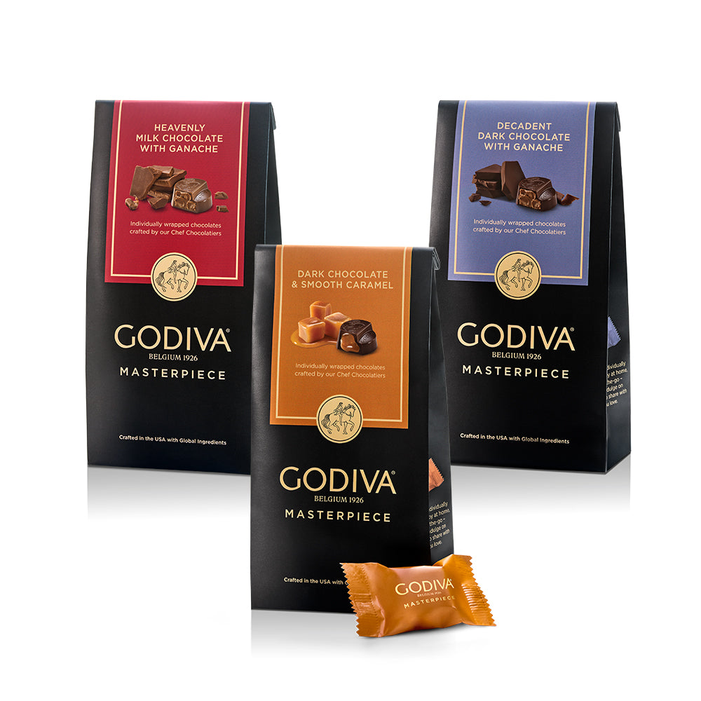 GODIVA Gチョコレート 3箱セット Dark and Milk Chocolate Masterpiece Gift Set, 3 Bags – GODIVA