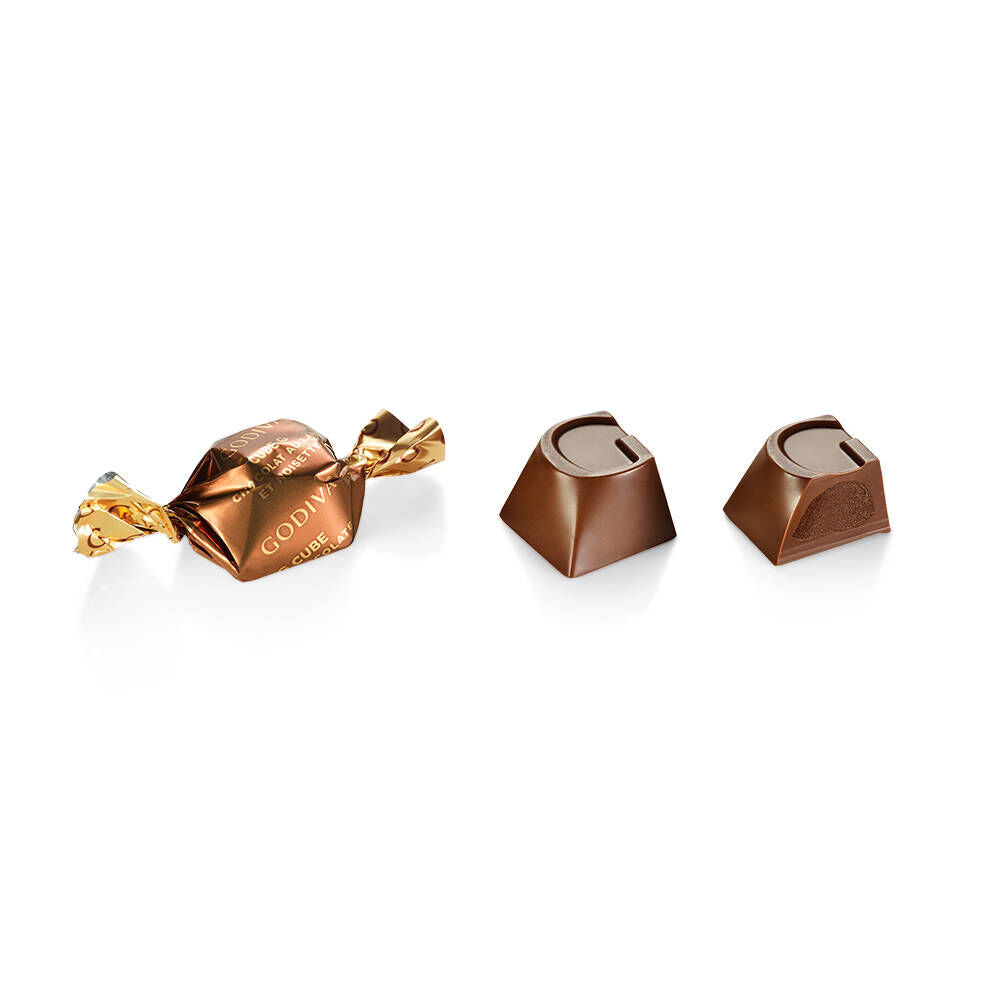 Milk Chocolate Hazelnut G Cube Box, Set of 2, 22 pcs. each