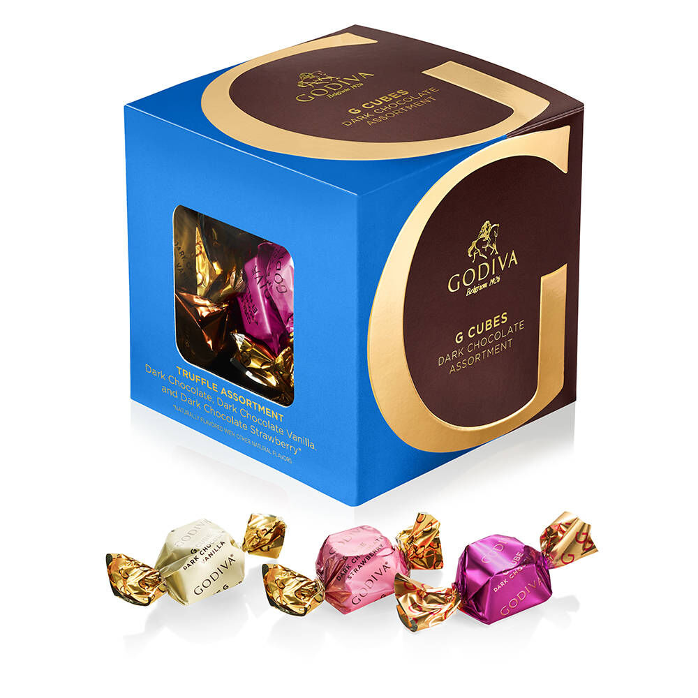 Dark Chocolate Assortment G Cube Box, Set of 2, 22 pcs. each