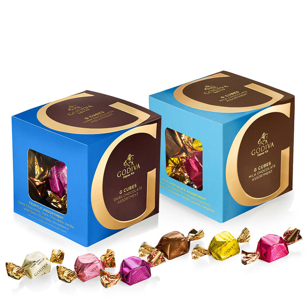 Milk and Dark Chocolate Assortment G Cube Box, Set of 2, 22 pcs. each