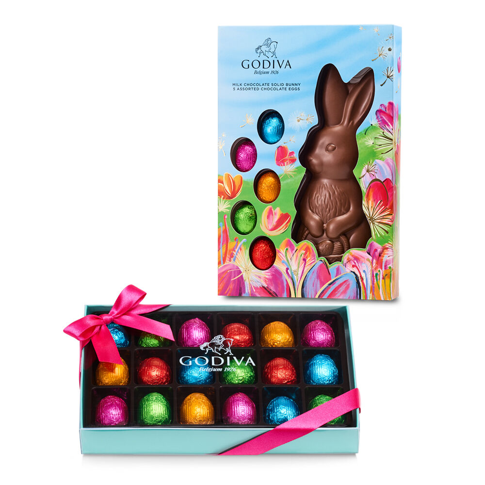Milk Chocolate Bunny with Chocolate Eggs Gift Box