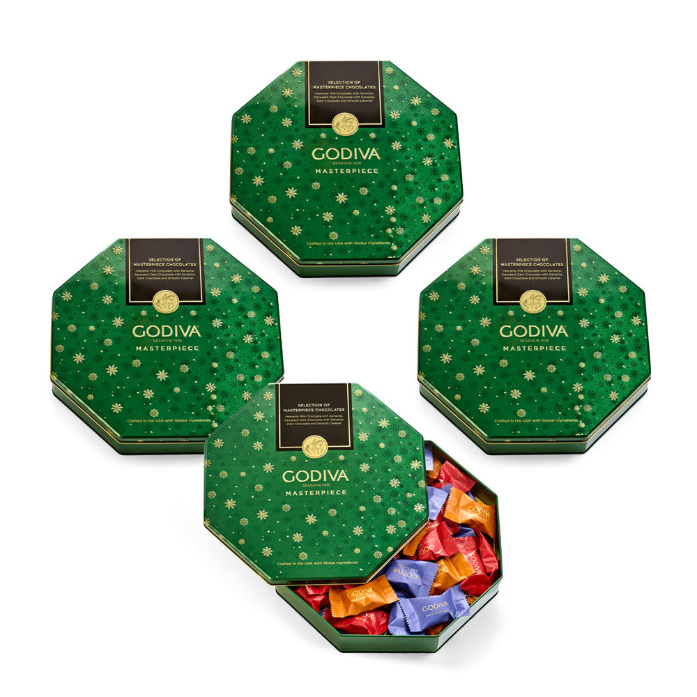 Assorted Masterpiece Holiday Tin, 50pc, Set of 4 – GODIVA