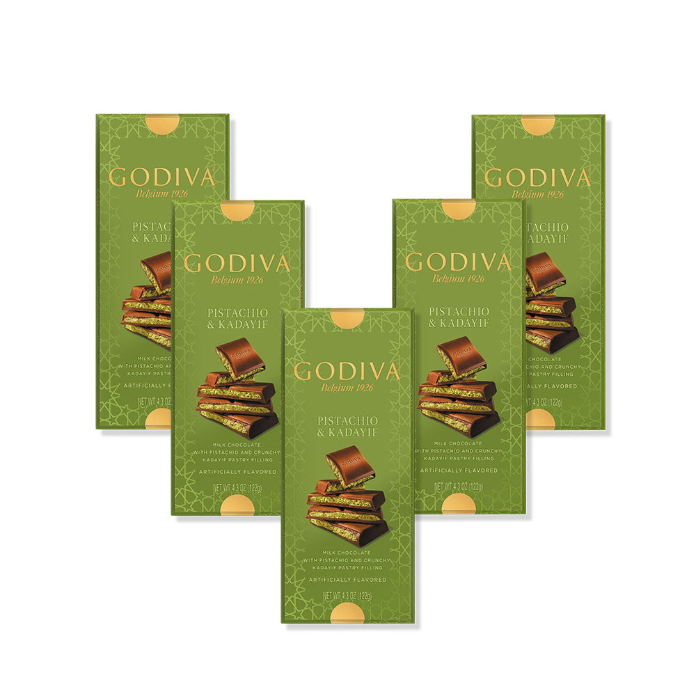 Pistachio & Kadayif Milk Chocolate Bar, Set of 5 – GODIVA
