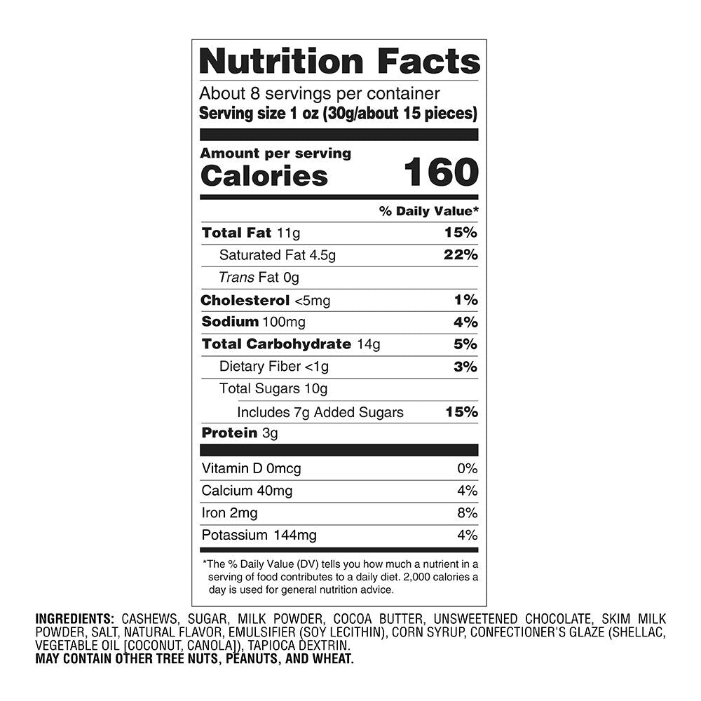 Milk Chocolate Covered Whole Cashews, Set Of 2, 8.5 oz. each