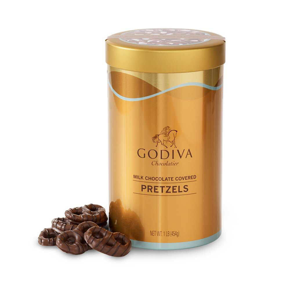 Milk Chocolate Covered Pretzels Canister, 1 lb.