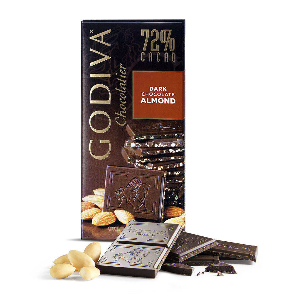 Large 72% Dark Chocolate with Almond Bar Set of 20