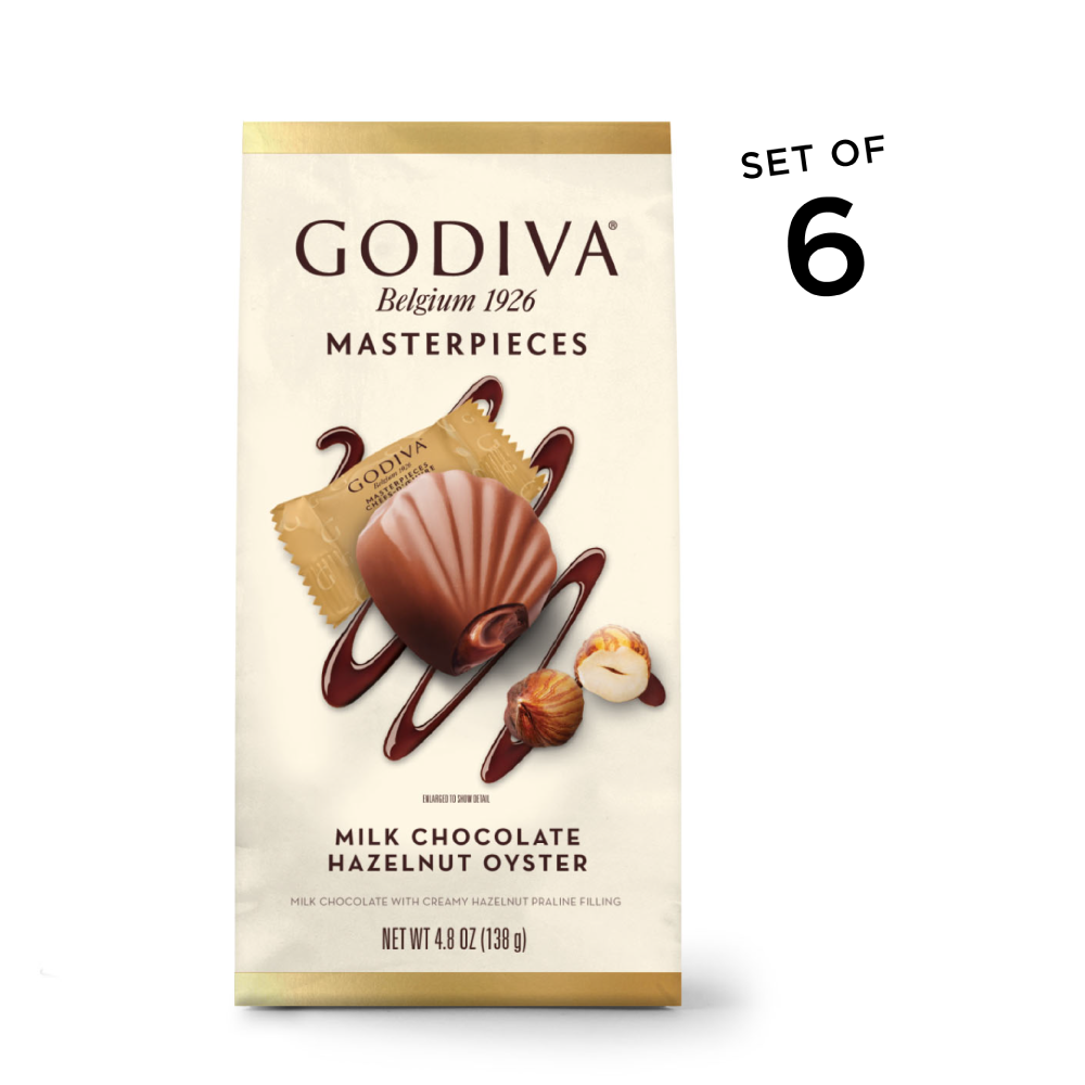 Wrapped Masterpieces, Milk Chocolate Hazelnut Oysters, Set of 6, 17 pc. each