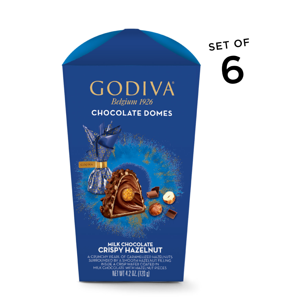 Milk Chocolate Crispy Hazelnut Domes, Set of 6 – GODIVA Milk Chocolate Crispy Hazelnut Domes, Set of 6 – GODIVA
