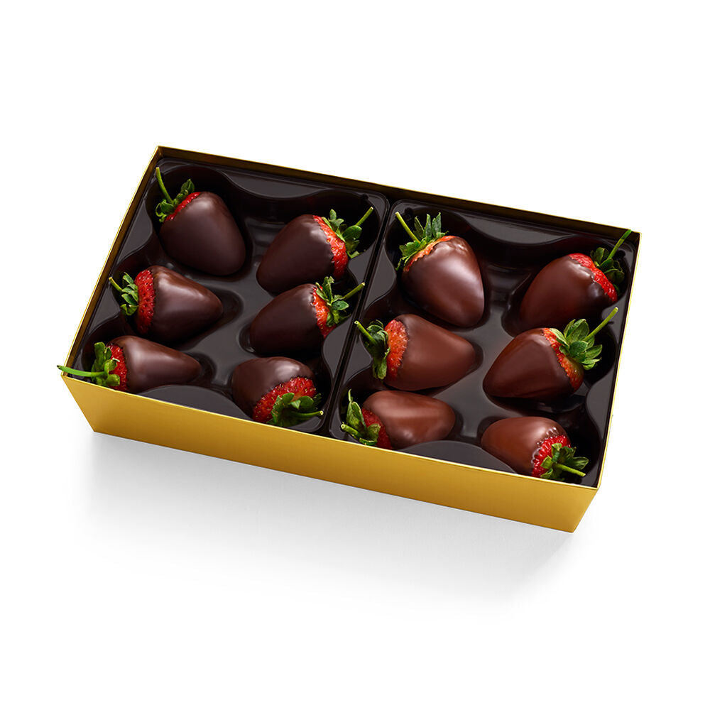 Milk and Dark Chocolate Dipped Strawberries, Dozen