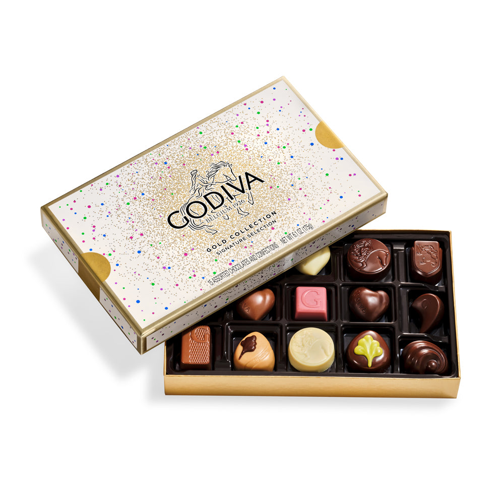 Assorted Chocolate Gold Gift Box, Celebration Edition, 15pc.