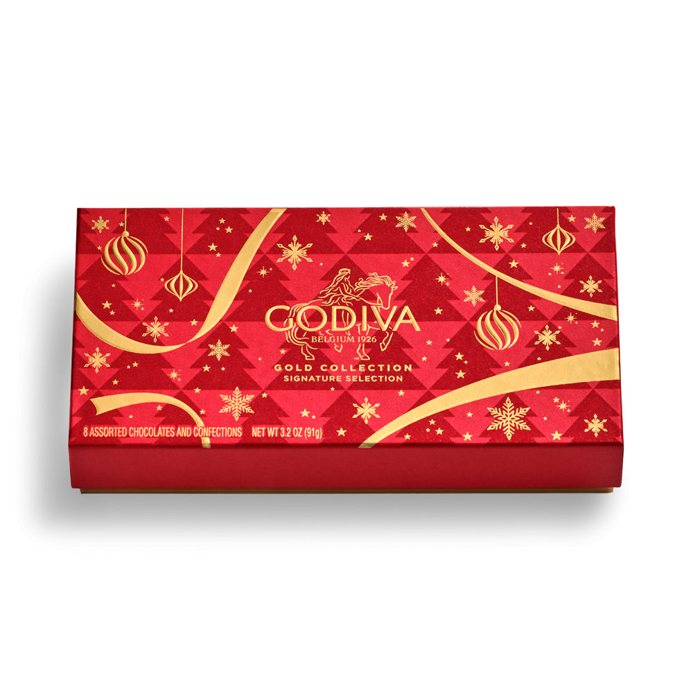Assorted Chocolate Gold Gift Box, Holiday Edition, 8pc.