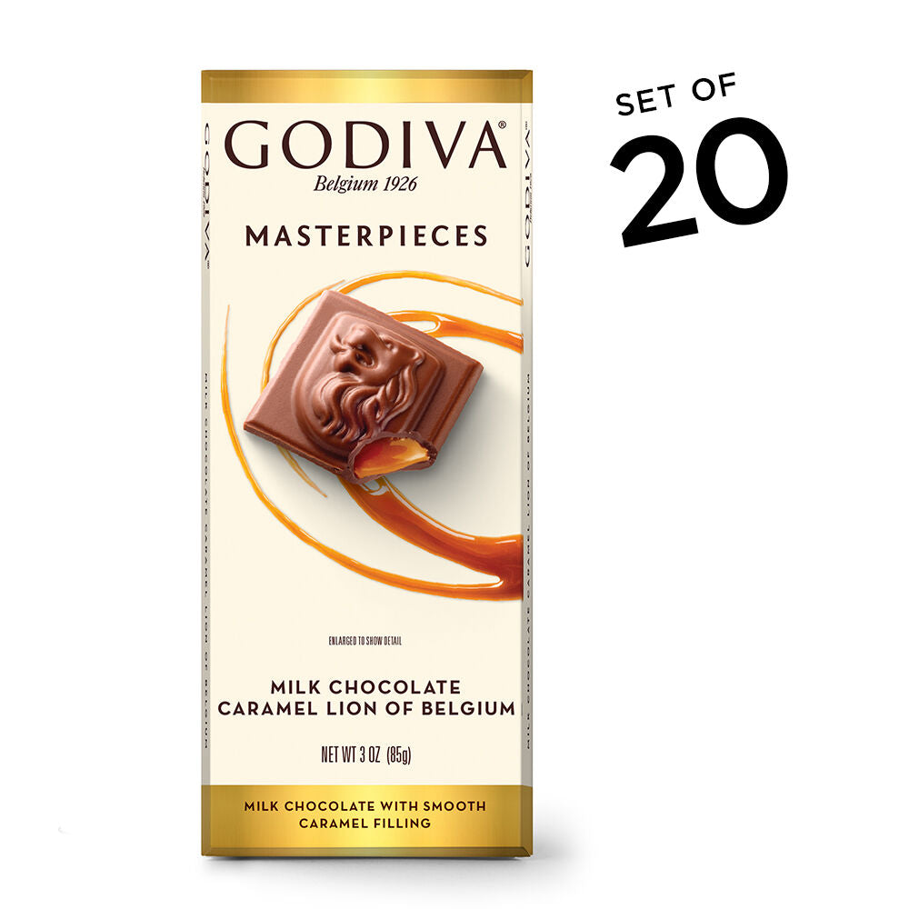 Masterpieces Milk Chocolate Caramel Lion of Belgium Bar, 20 bars