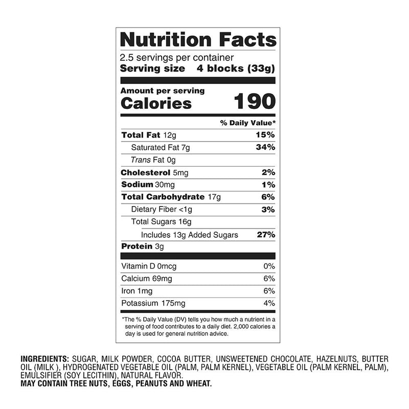 Masterpieces Milk Chocolate Hazelnut Oyster Bar, 10 bars