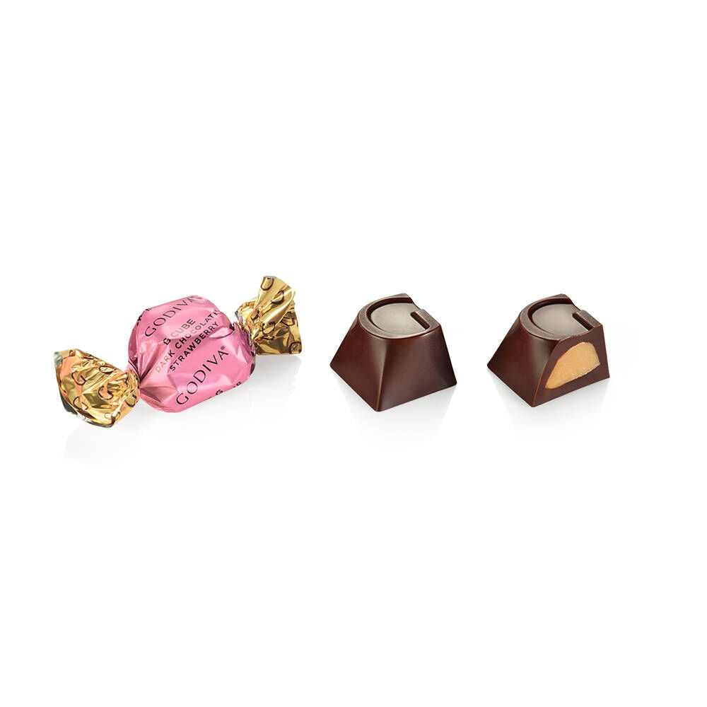 Dark Chocolate Strawberry G Cube Box, 22 pcs.