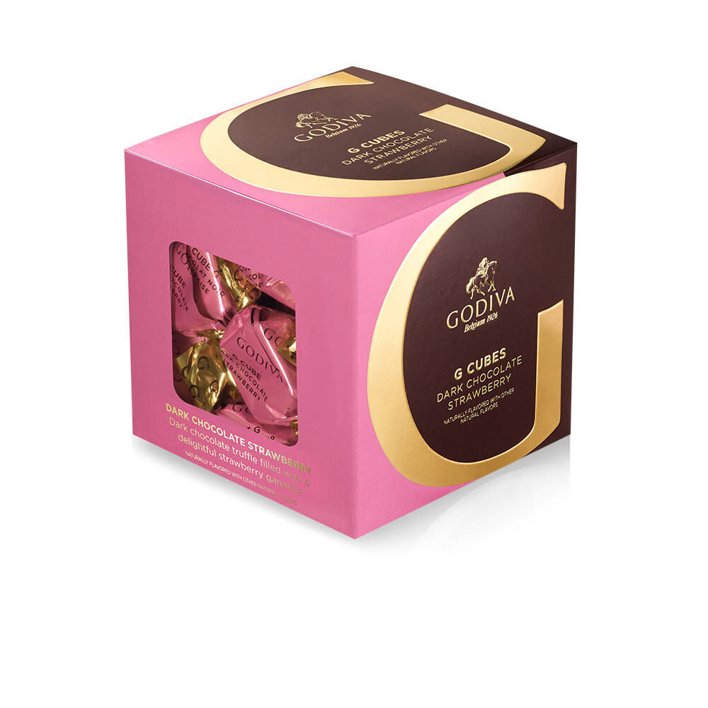 Dark Chocolate Strawberry G Cube Box, 22 pcs.