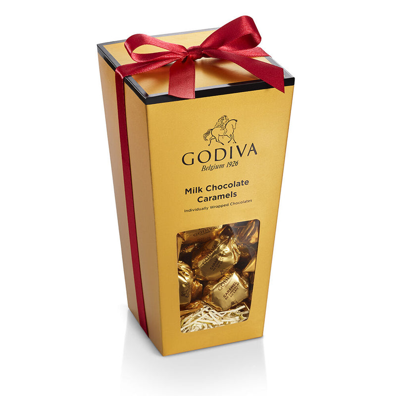 Milk Chocolate Caramels Gift Box, Red Ribbon